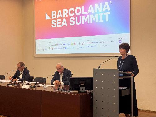 L'assessore Rosolen alla presentazione del Barcolana Sea Summit 2025