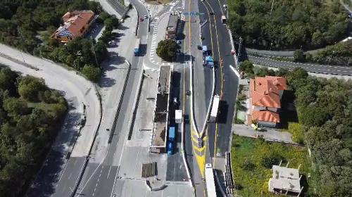 Le immagini dall'alto dei lavori eseguiti al valico di Fernetti