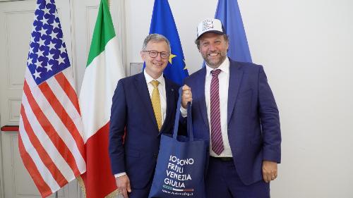 L'assessore Zannier con il direttore della sezione Commercio internazionale del Virginia Small Business Development Center Aaron Miller.