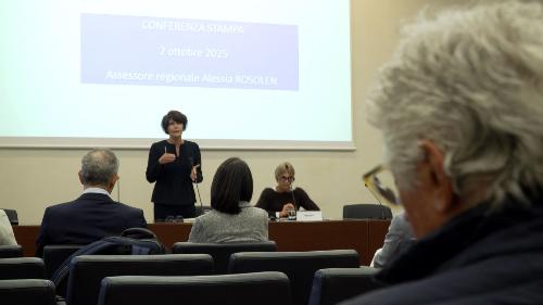 L'assessore Rosolen nel corso del suo intervento