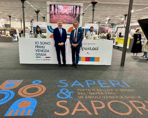 L'assessore regionale alle Attività produttive Sergio Emidio Bini con Antonio Di Piazza presidente di Udine Esposizioni