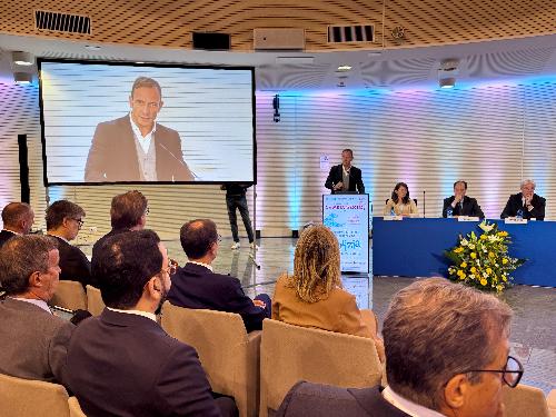 Il governatore del Friuli Venezia Giulia Massimiliano Fedriga al Festival del Cambiamento, forum speciale GO!2025 dedicato a "Gorizia città della pace giusta"