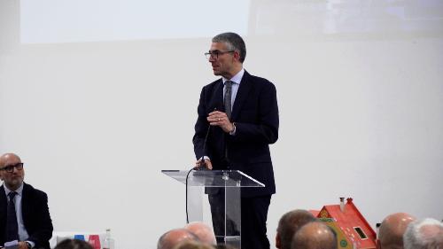 L'assessore Roberti durante il suo intervento al Barcolana Sea Summit