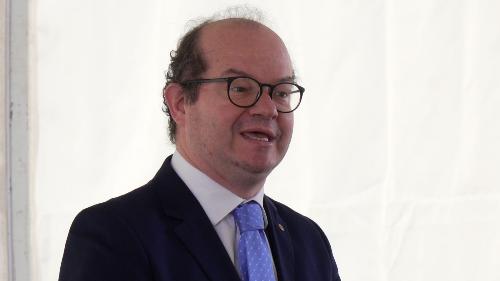 Il vicegovernatore Mario Anzil alla preview per la stampa della mostra "Confini. Da Gauguin a Hopper", allestita a Villa Manin di Passariano.