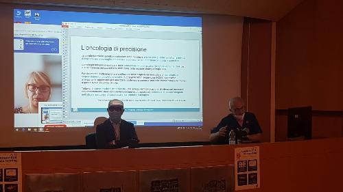 Una fase della presentazione dei "Percorsi aziendali per l’Oncologia di precisione" all'Ospedale di Udine. 