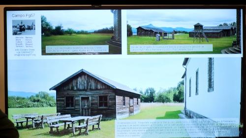 Una ricostruzione virtuale del campo di detenzione che si trova a Premariacco in località Grupignano/San Mauro.