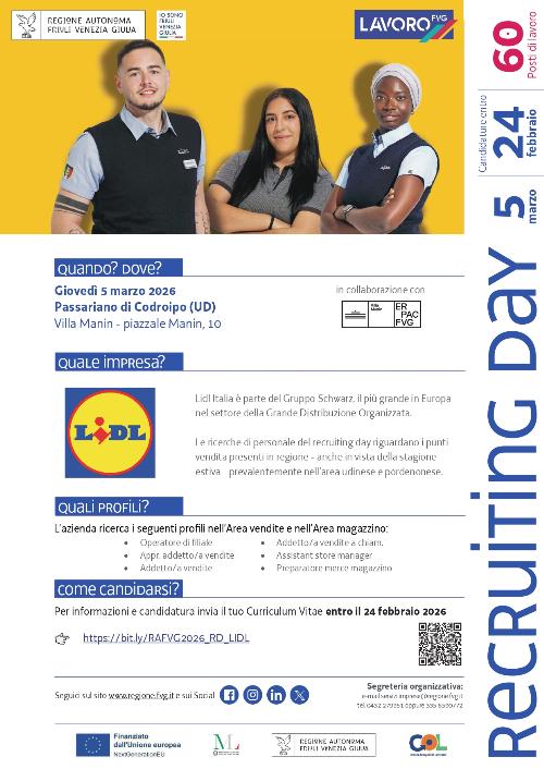 La locandina del Recruiting day della Lidl
