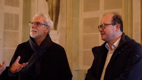 Il vicegovernatore Mario Anzil (a destra), il presidente della VII Commissione del Senato Federico Mollicone (a sinistra).