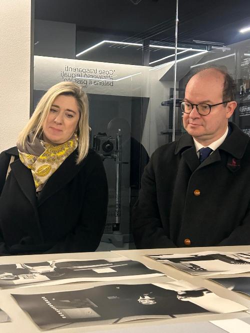 Il vice governatore con delega alla Cultura Mario Anzil e l'assessore regionale a Infrastrutture e territorio Cristina Amirante in visita al Craf