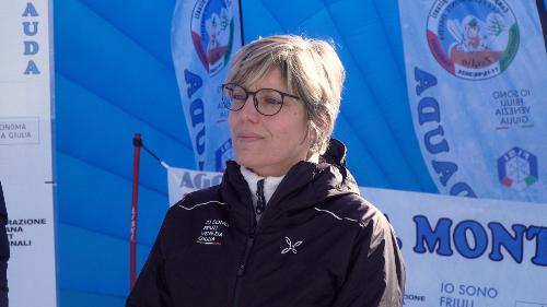 L'assessore regionale alle Finanze Barbara Zilli, intervenuta sul Monte Zoncolan alla cerimonia di premiazione dei Campionati italiani Giovani di sci alpino