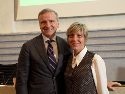 L’assessore alle Finanze Barbara Zilli con il presidente di Autostrade Alto Adriatico Marco Monaco.