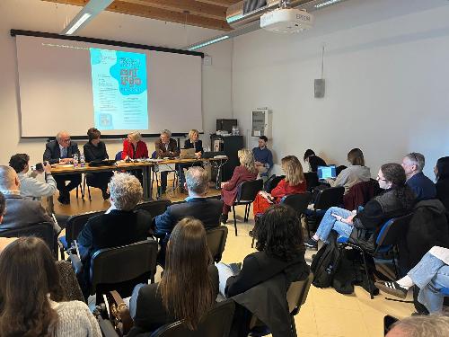 L'aula magna del Polo universitario di Gorizia dell'Ateneo di Udine in via Santa Chiara