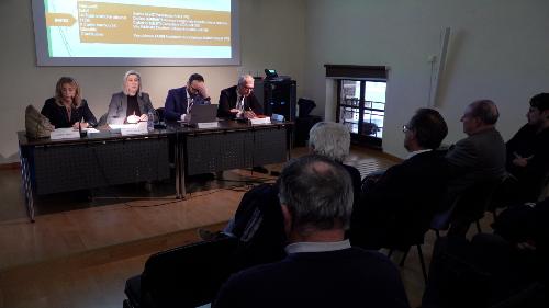 L'intervento dell'assessore Cristina Amirante durante l'incontro svoltosi a Villa Manin di Passariano