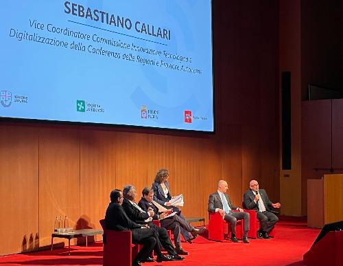 L'intervento dell'assessore regionale ai Sistemi informativi Sebastiano Callari all'evento nazionale Reg4IA di Genova