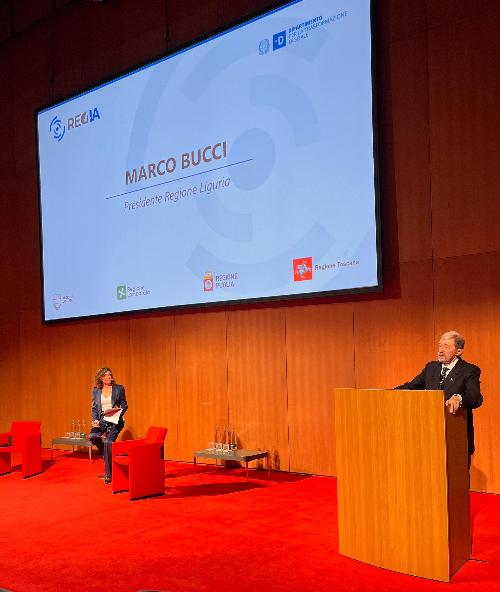 L'intervento del presidente della Regione Liguria Marco Bucci a Reg4IA