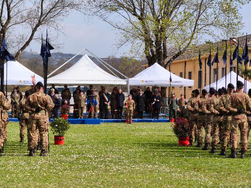 Un  momento della cerimonia per la ricorrenza della battaglia della Sforzesca 