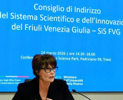 L'intervento dell'assessore alla Ricerca e università Alessia Rosolen.