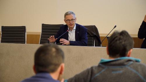 L’assessore regionale alle Risorse agroalimentari, forestali e ittiche Stefano Zannier all’evento "Irriframe - Per una irrigazione efficiente"