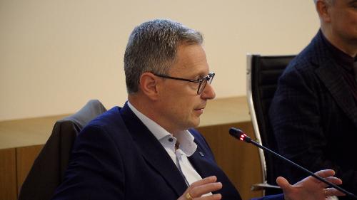 L’assessore regionale alle Risorse agroalimentari, forestali e ittiche Stefano Zannier all’evento "Irriframe - Per una irrigazione efficiente"