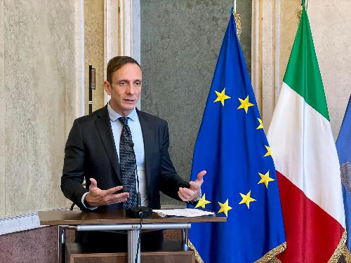 L'intervento del governatore della Regione Massimiliano Fedriga all'incontro dedicato allo sport