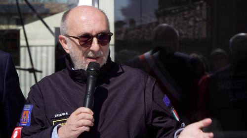 L'assessore regionale Riccardo Riccardi interviene all'inagurazione della nuova scuola di Mortegliano