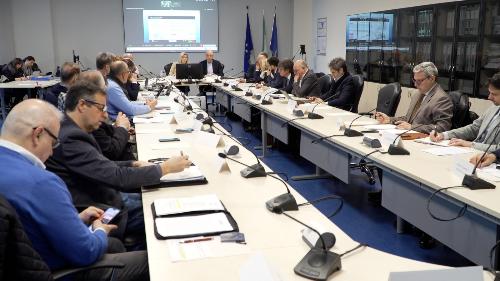 L'assessore Cristina Amirante intervenuta oggi a Udine alla Cabina di regia dei trasporti e della logistica del Friuli Venezia Giulia