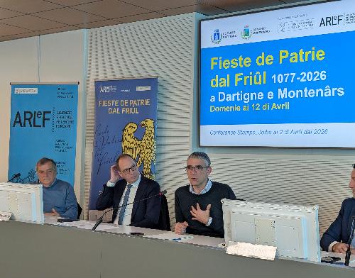 La presentazione della 49esima edizione della Fieste de Patrie dal Friûl, alla presenza dell'assessore Roberti