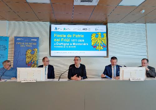 La presentazione della 49esima edizione della Fieste de Patrie dal Friûl, alla presenza dell'assessore Roberti