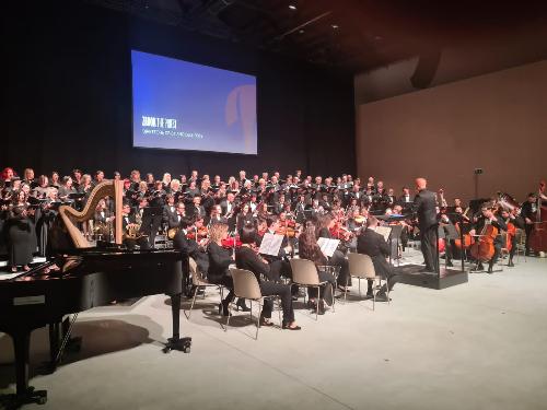 Un momento dell'inaugurazione a Udine