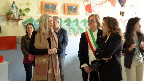 L'assessore regionale alle Infrastrutture e territorio Cristina Amirante, all'inaugurazione della scuola dell'infanzia paritaria San Benedetto di Rivarotta