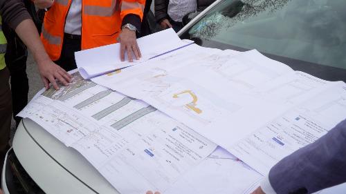 Gli elaborati tecnici dei lavori che riguarderanno l'intervento illustrato oggi a Udine