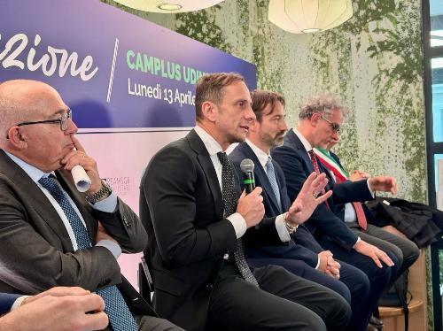 L'intervento del governatore del Friuli Venezia Giulia Massimiliano Fedriga. 