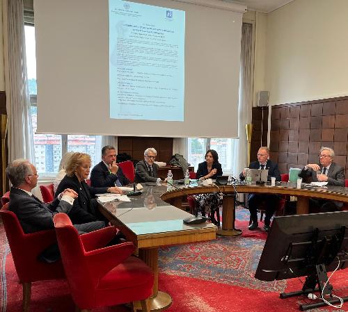 Un momento della tavola rotonda dal titolo "Corridoio Imec: quali le nuove opportunità per Trieste e la sua portualità?"