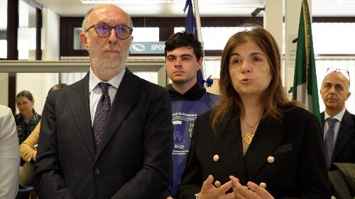 L'assessore Riccardi con direttrice generale dell'Inps Valeria Vittimberga all'inaugurazione del centro medico-legale interprovinciale di Monfalcone