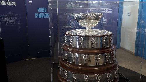 La coppa Davis esposta a Martignacco