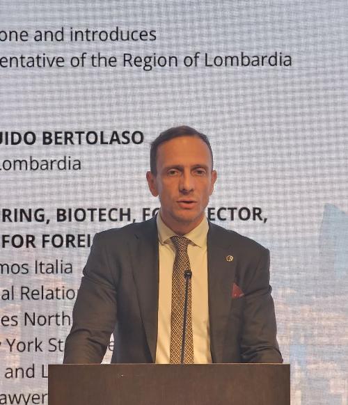 Il governatore Fedriga nel corso del suo intervento al Niaf