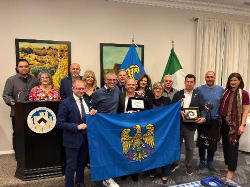 Gli assessori Zilli e Roberti con i corregionali in Canada