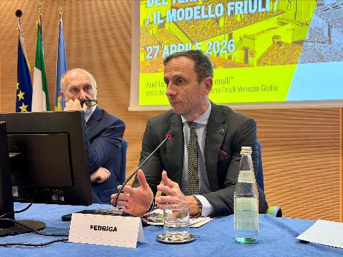 L'intervento del governato Fedriga al convegno per il 50mo del terremoto sul Modello Friuli