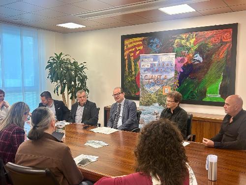 Il vicegovernatore con delega alla Cultura Mario Anzil alla presentazione del progetto Cjant a la Tor promosso dall'Istitût Ladin Furlan Pre Checo Placerean con il contributo della Regione e il patrocinio dell'ARLeF