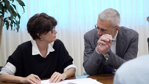 Gli assessori Rosolen e Bini durante il confronto odierno con azienda e sindacati