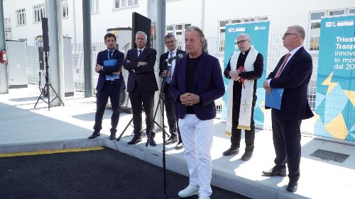 L'intervento dell'assessore regionale Fabio Soccimarro durante la cerimonia di inaugurazione oggi a Trieste